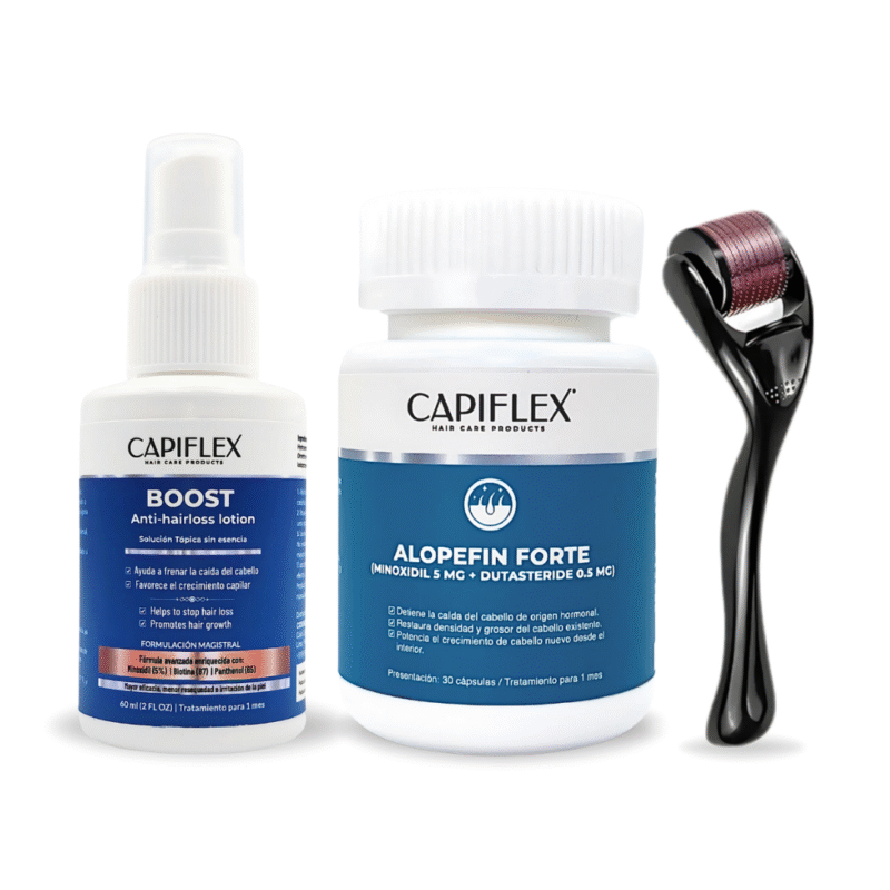 pack capiflex restauración intensiva minoxidil dutasteride dermaroller