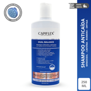 Shampoo Anticaída y Anticaspa Capiflex - 250 ml - Producto para fortalecer y revitalizar el cabello.