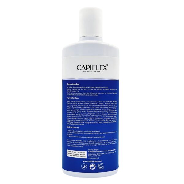 Shampoo Anticaída y Anticaspa Capiflex - 250 ml - Producto para fortalecer y revitalizar el cabello.