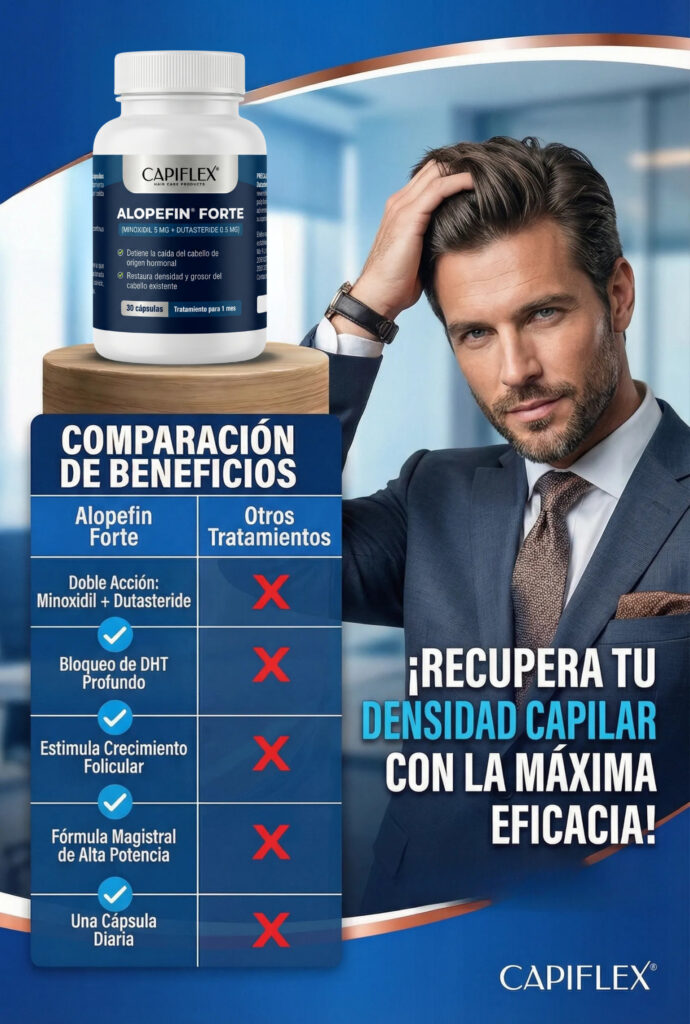 Minoxidil 5 mg y Dutasteride 0.5 mg Alopefin Forte Capiflex