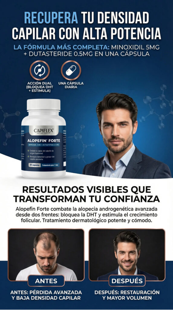 Minoxidil 5 mg y Dutasteride 0.5 mg Alopefin Forte Capiflex