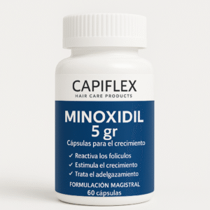 Cápsulas de Minoxidil 5 mg Capiflex para el crecimiento capilar.