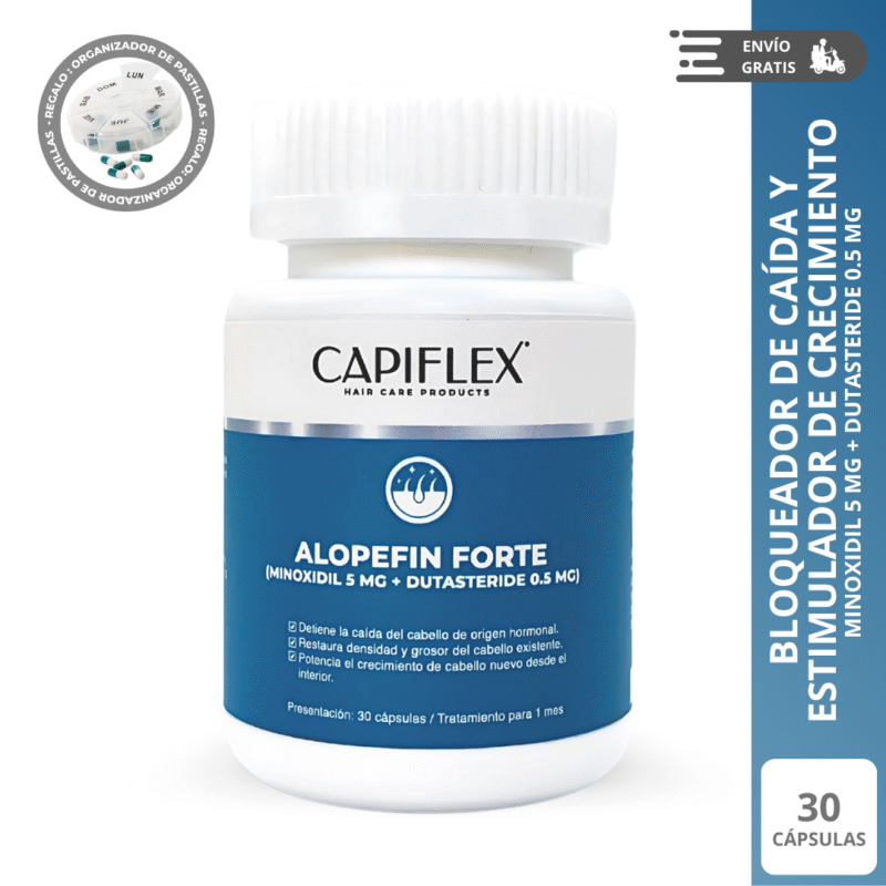 Alopefin Forte Minoxidil 5 mg y Dutasteride 0.5 mg (Dutaxdil)